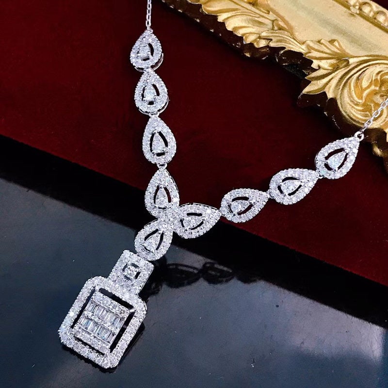 14k Gold 1.15 Ct Natural H Diamond Necklace - 4