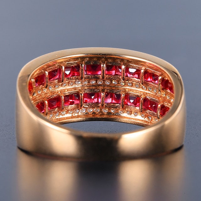 14k Gold 2.23 Ctw Natural Ruby & Diamond Ring - 3