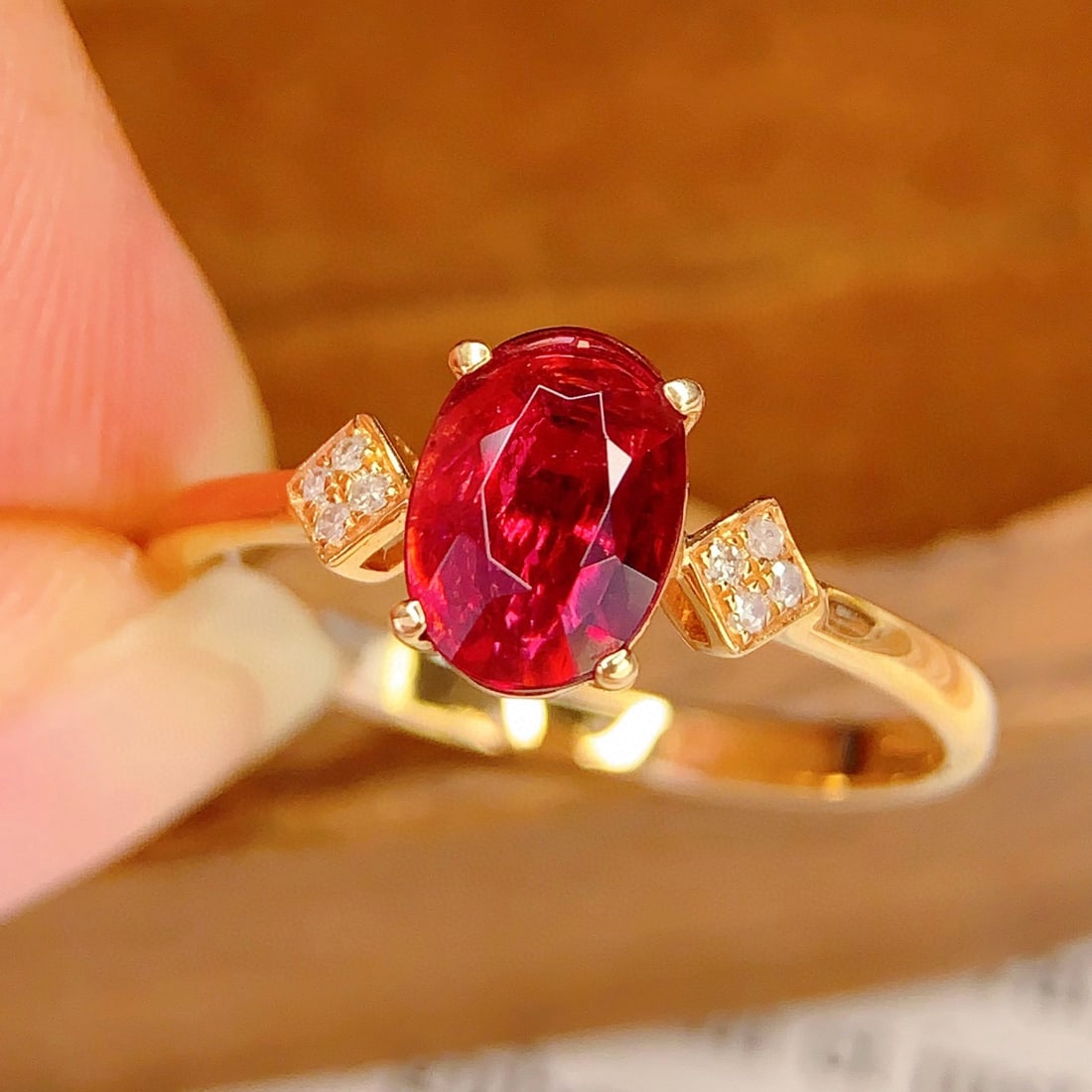 14k Gold 1.3 Ct Natural Tourmaline & Diamond Ring - 2