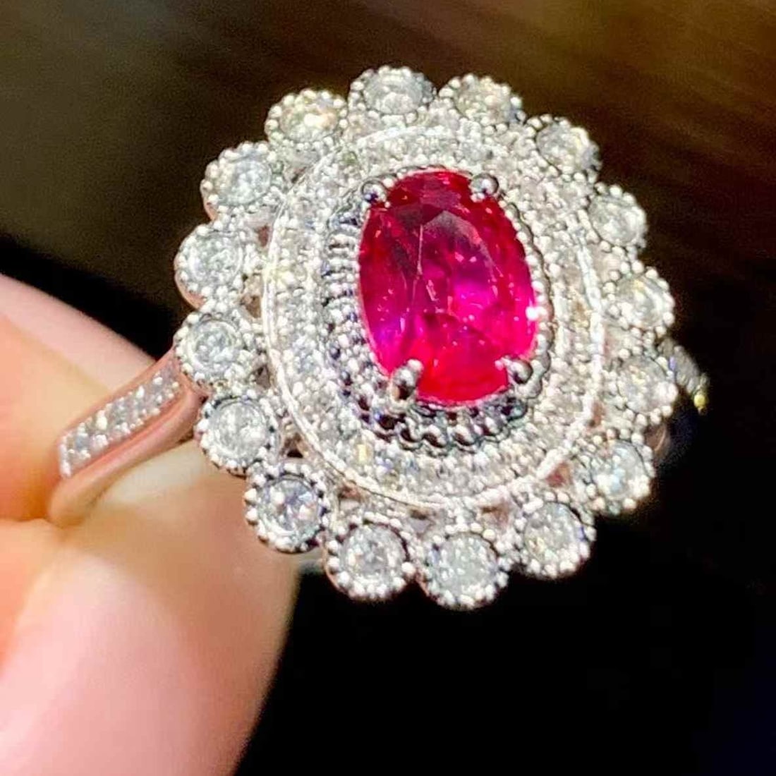 14k Gold 1.03 Ct Natural Ruby & Diamond Ring - 2