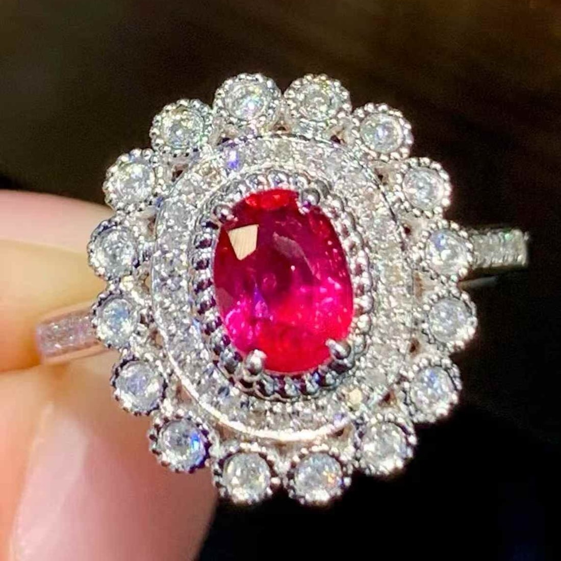 14k Gold 1.03 Ct Natural Ruby & Diamond Ring - 5