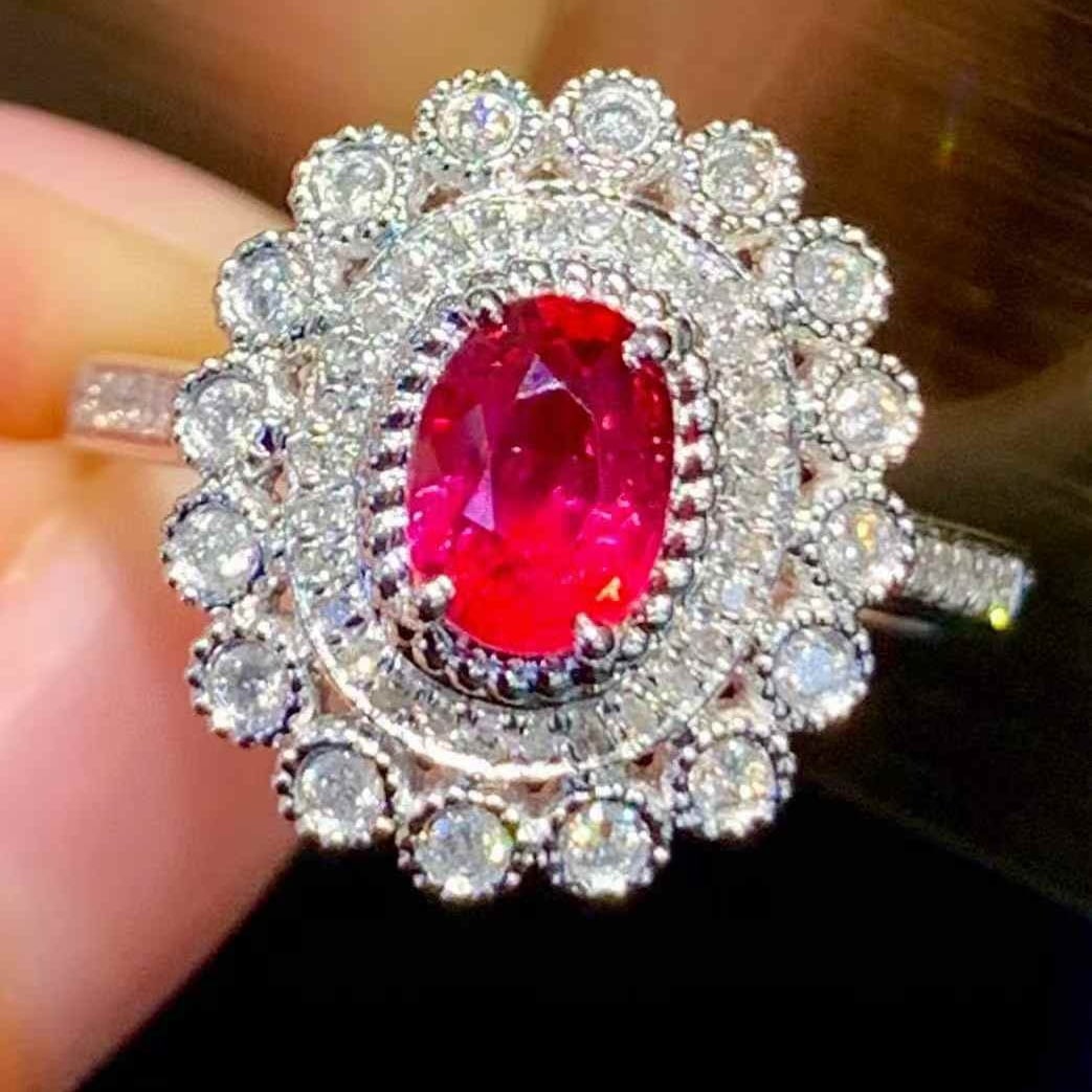 14k Gold 1.03 Ct Natural Ruby & Diamond Ring - 6
