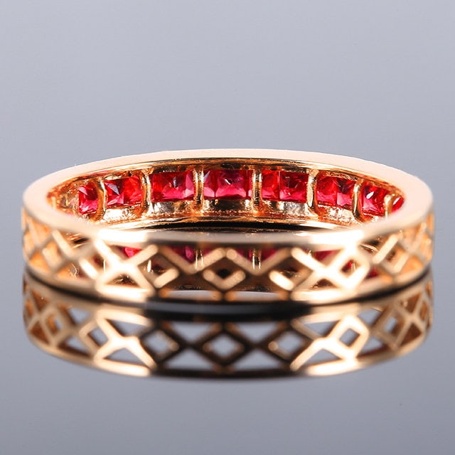 14k Gold 0.84 Ctw Natural Ruby & Diamond Ring - 4
