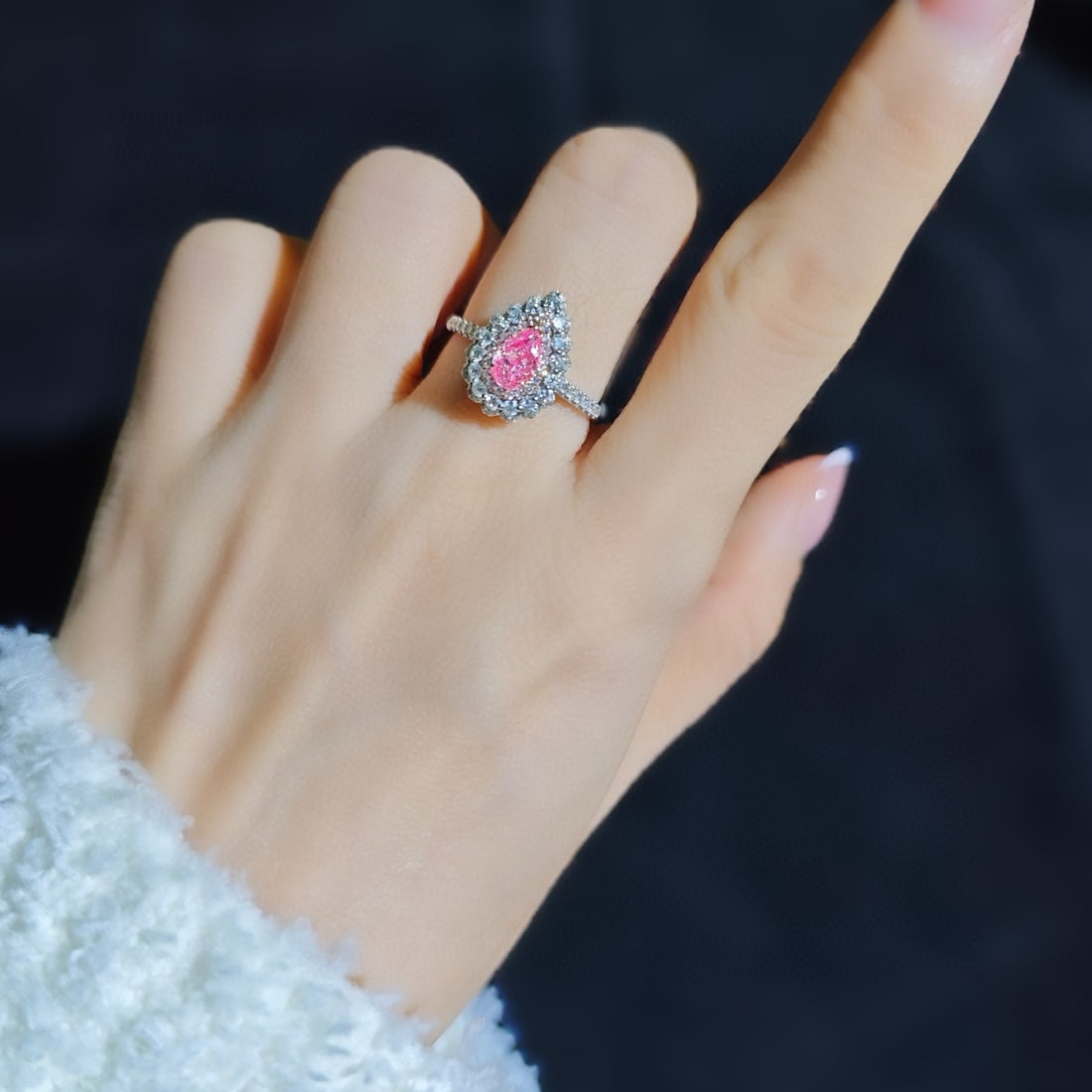 14k Gold 1.00 Ctw Natural Pink Diamond & Diamond Ring/pendant( Without Chain ) - 5