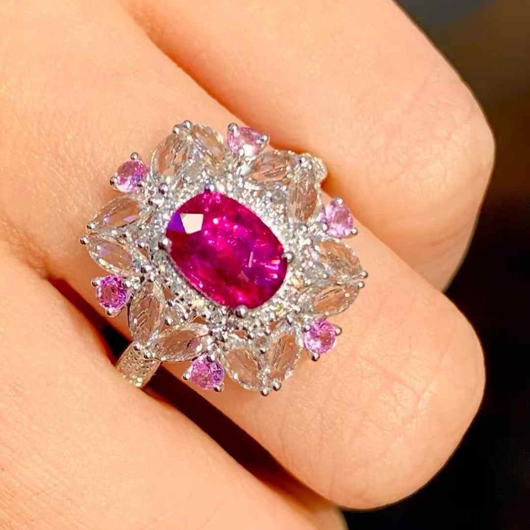 14k Gold 1.1 Ct Natural Ruby & Diamond Ring - 3