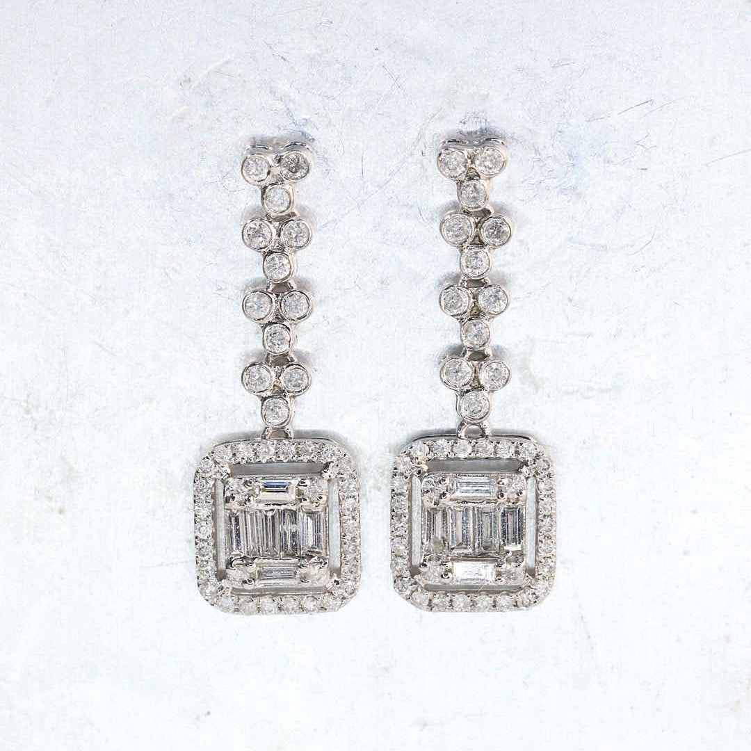 14k Gold 0.8 Ct Natural H Diamond Earrings - 6