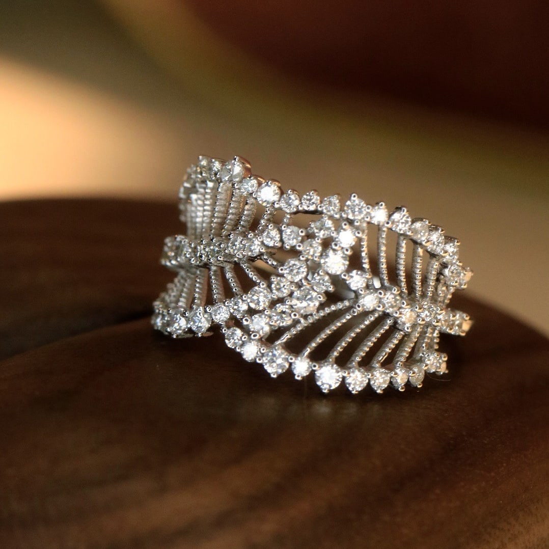 14k Gold 0.65 Ct Natural H Diamond Ring - 9