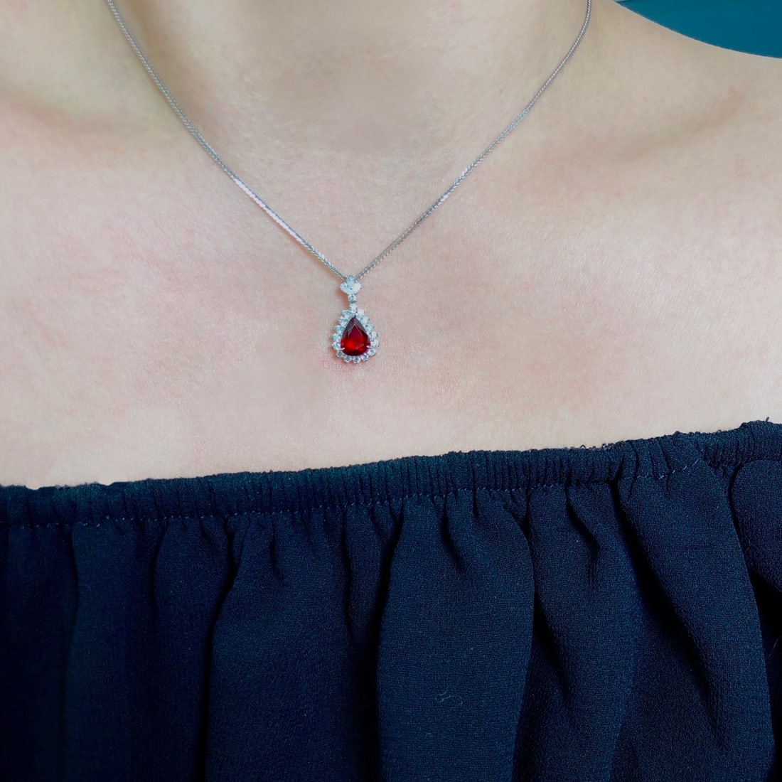 14k Gold 2.16 Ctw Natural Ruby & Diamond Pendant( Without Chain ) - 6