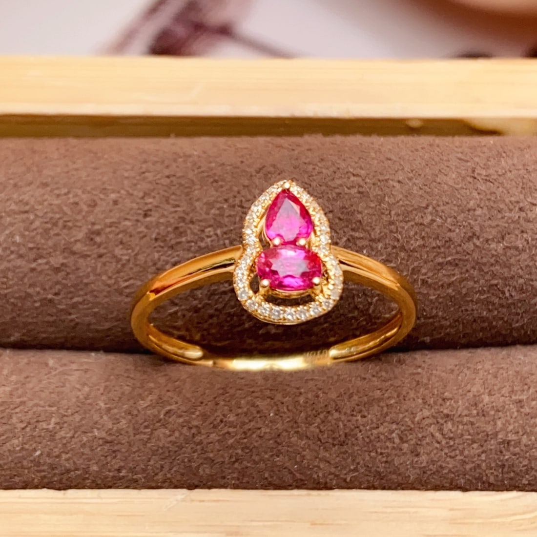 14k Gold 0.75 Ct Natural Ruby & Diamond Ring - 5