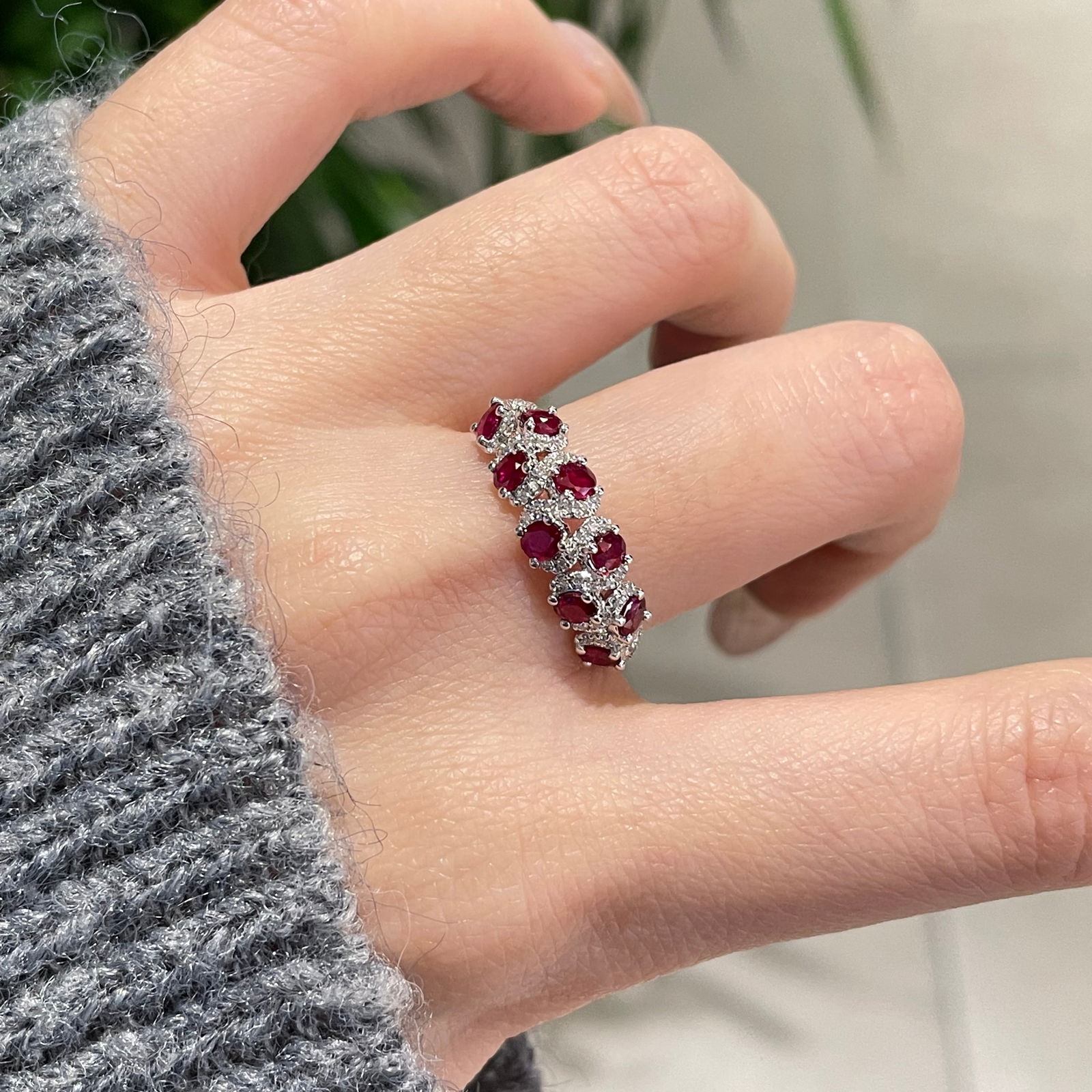 14k Gold 1.5 Ct Natural Ruby & Diamond Ring - 2