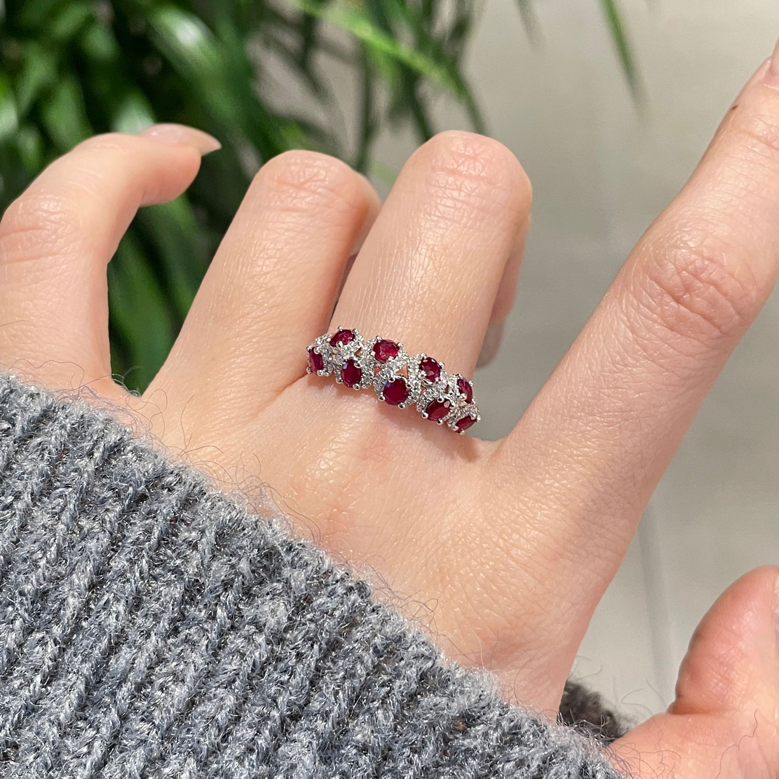 14k Gold 1.5 Ct Natural Ruby & Diamond Ring - 3