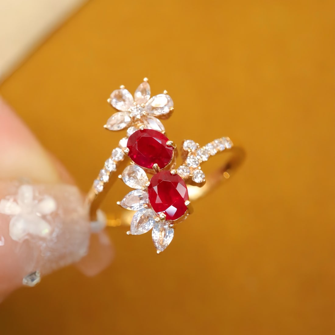 14k Gold 1.07 Ctw Natural Ruby & Diamond Ring - 2