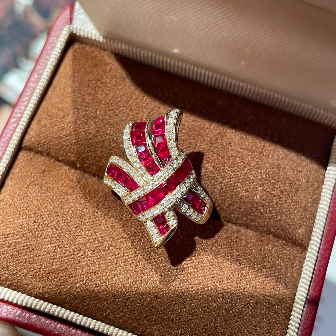 14k Gold 2 Ct Natural Ruby & Diamond Ring - 3
