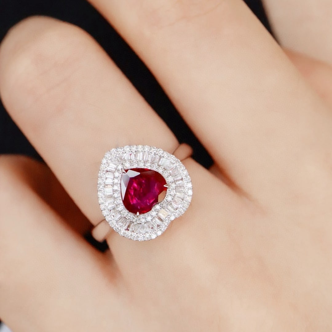 14k Gold 1.62 Ctw Natural Ruby & Diamond Ring - 5