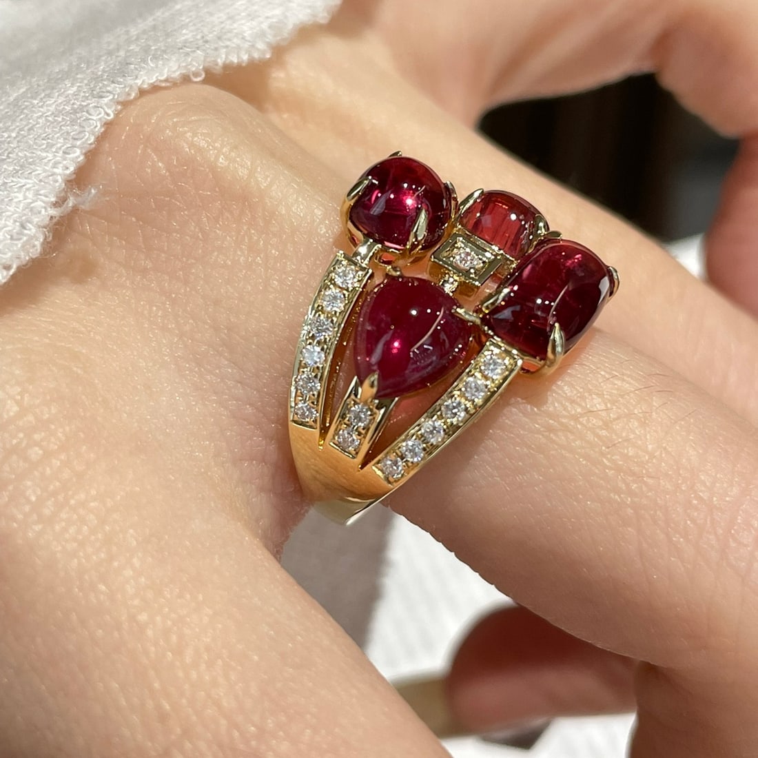 14k Gold 4 Ct Natural Tourmaline & Diamond Ring - 3