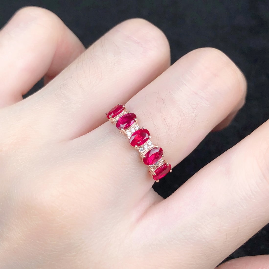 14k Gold 1.29 Ct Natural Ruby & Diamond Ring - 7