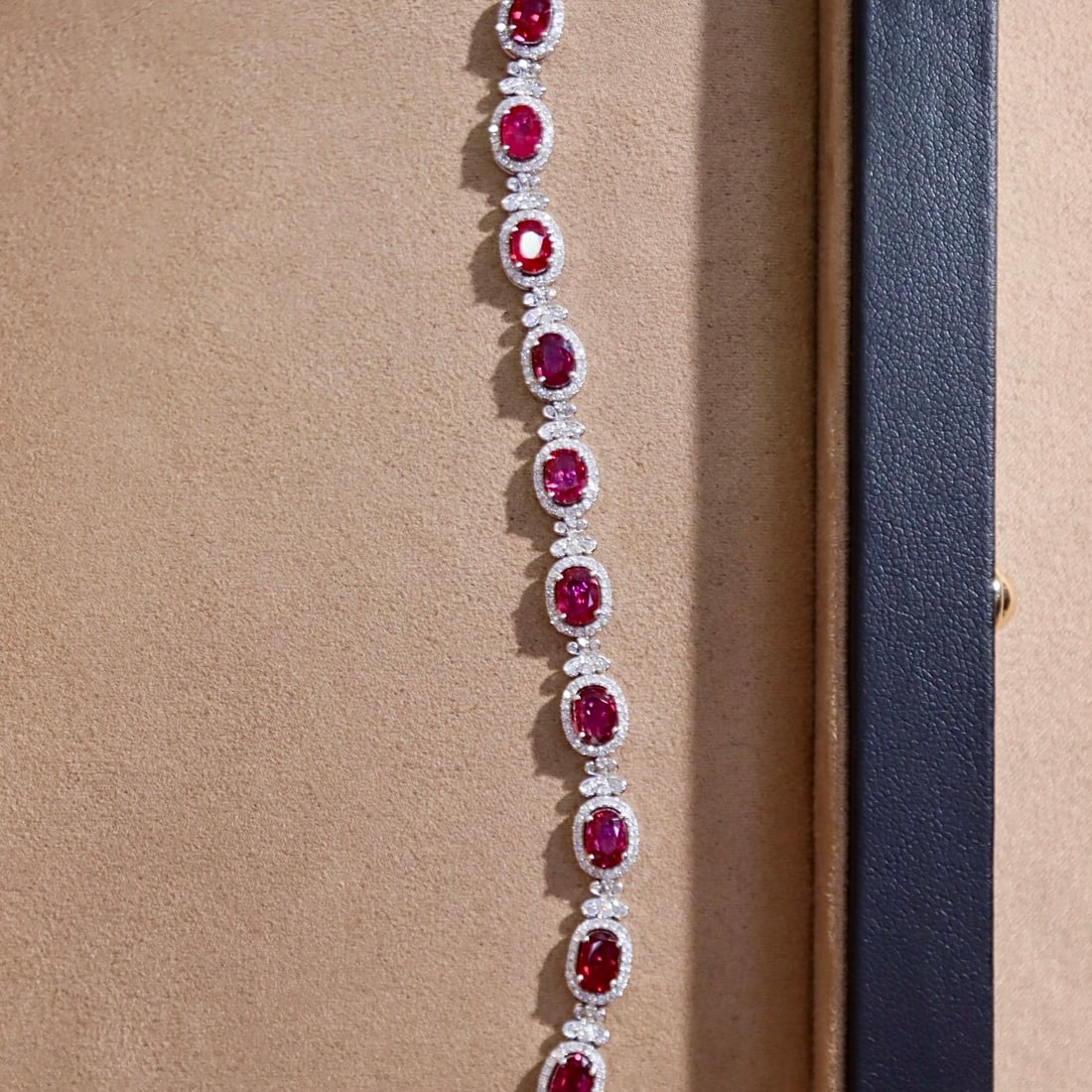 14k Gold 5.94 Ctw Natural Ruby & Diamond Bracelet - 2