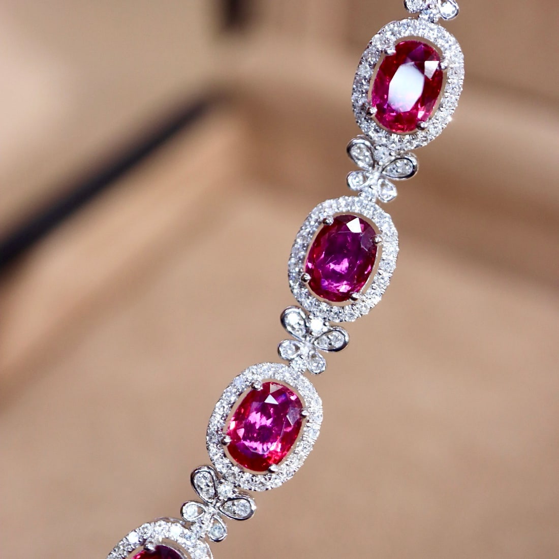 14k Gold 5.94 Ctw Natural Ruby & Diamond Bracelet - 5