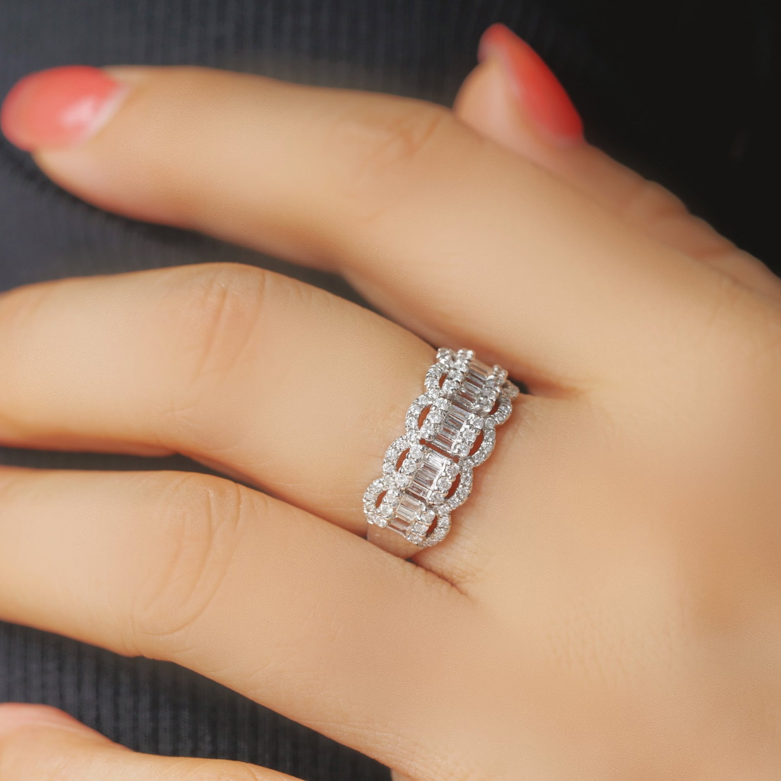 14k Gold 0.75 Ct Natural H Diamond Ring - 5