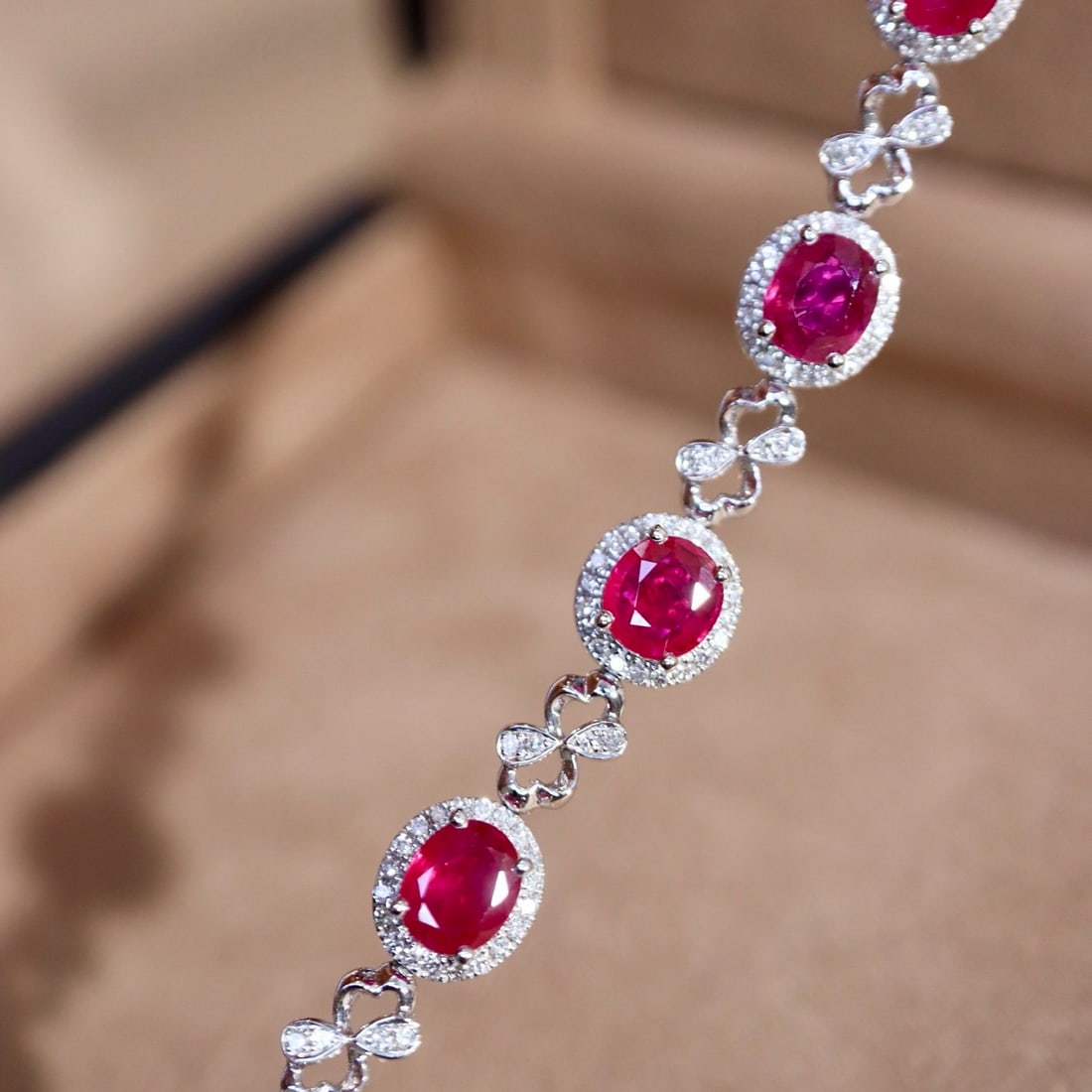 14k Gold 5.85 Ctw Natural Ruby & Diamond Bracelet - 4