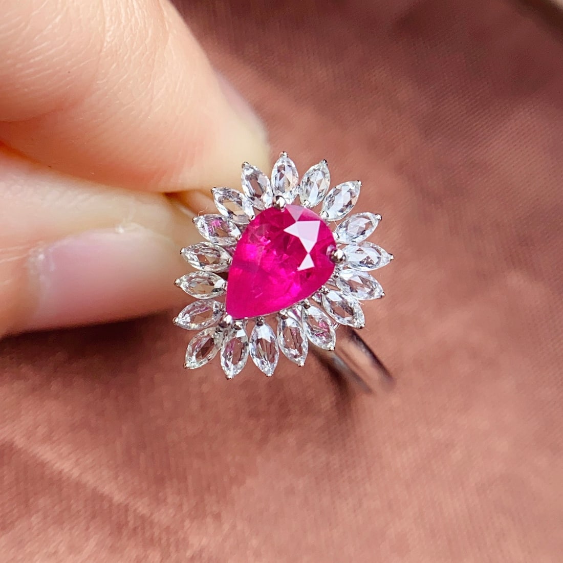 14k Gold 1.05 Ct Natural Ruby & Sapphire Ring - 5