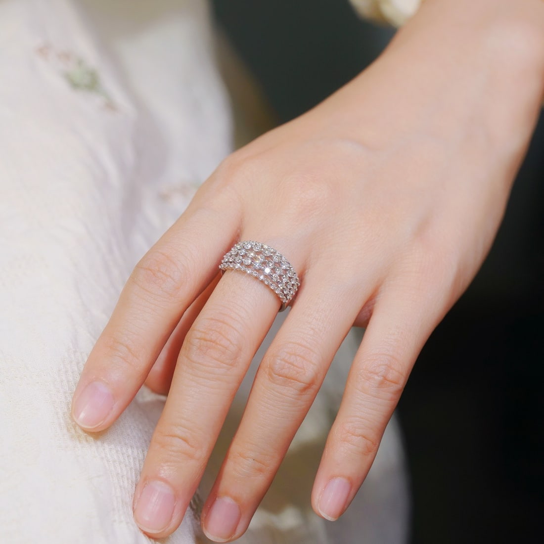 14k Gold 1.30 Ct Natural H Diamond Ring - 3