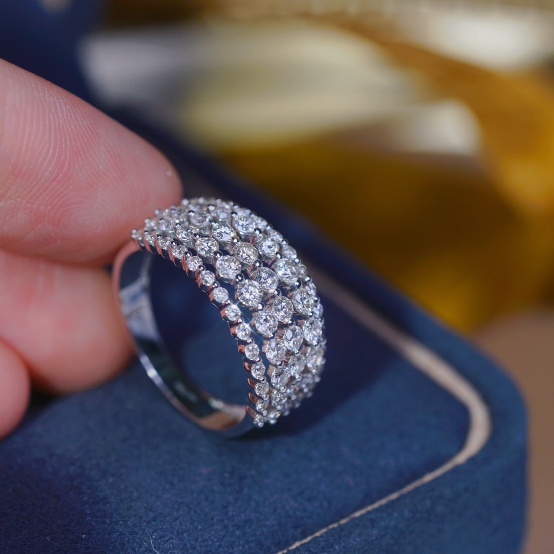 14k Gold 1.30 Ct Natural H Diamond Ring - 6