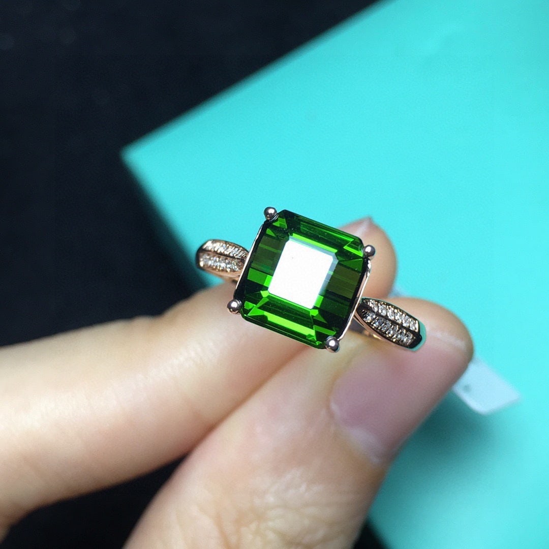 14k Gold 3.0 Ct Natural Tourmaline & Diamond Ring - 3