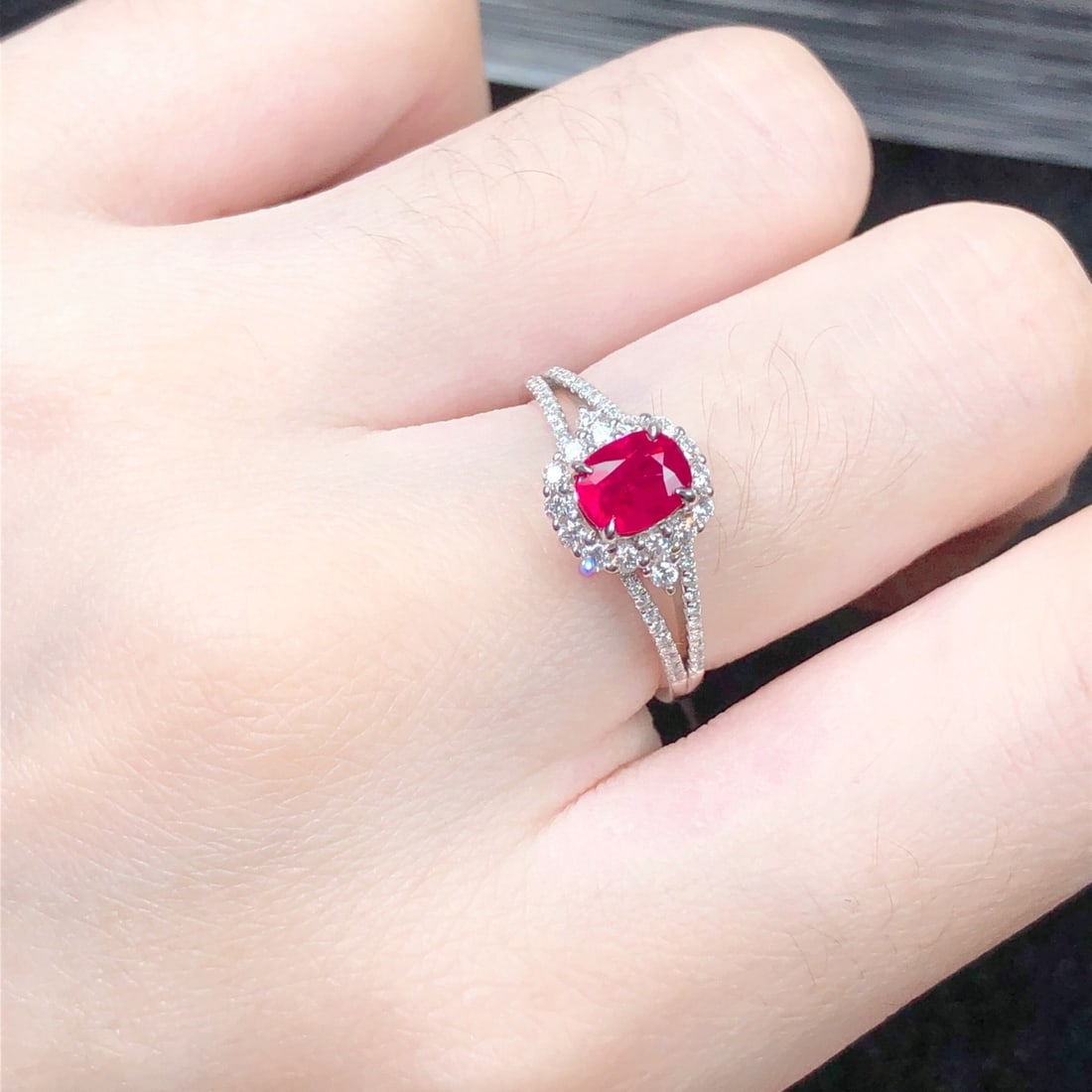 14k Gold 1.32 Ctw Natural Ruby & Diamond Ring - 7