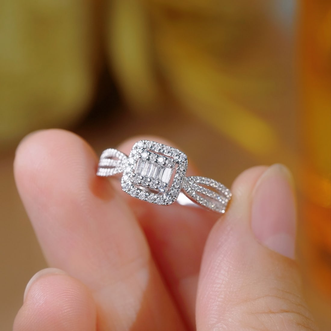 14k Gold 0.40 Ct Natural H Diamond Ring - 2