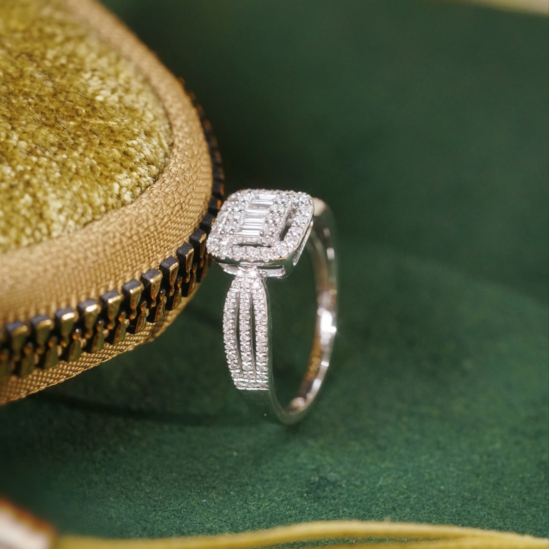 14k Gold 0.40 Ct Natural H Diamond Ring - 7