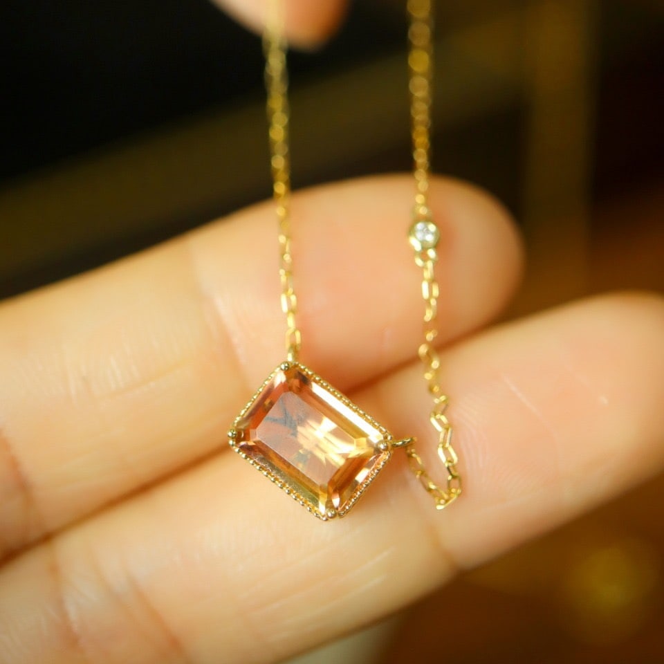 14k Gold 1.75 Ctw Natural Tourmaline & Diamond Necklace - 4