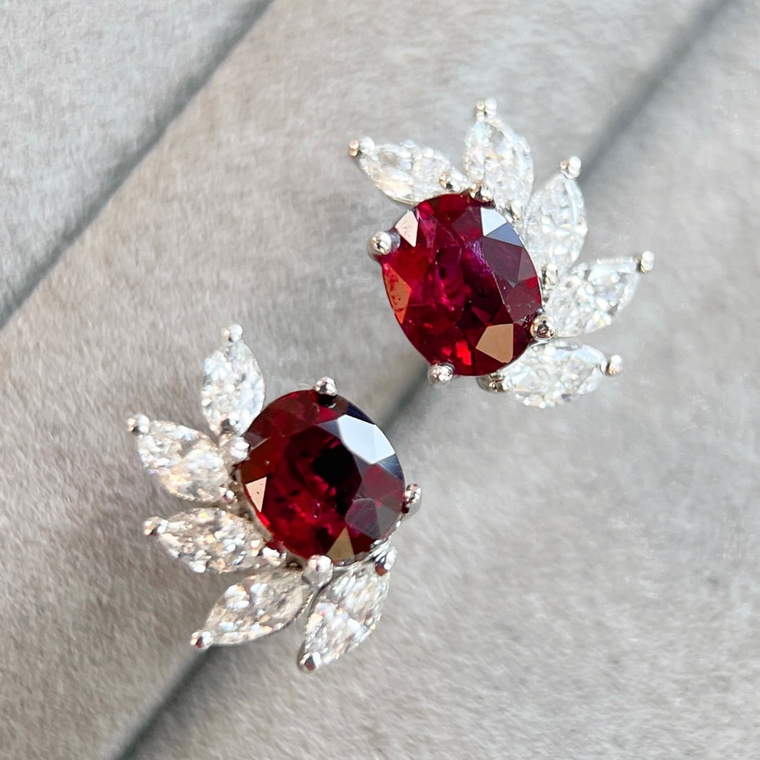 14k Gold 1.82 Ctw Natural Ruby & Diamond Earrings - 2