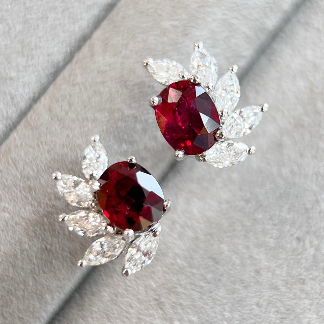 14k Gold 1.82 Ctw Natural Ruby & Diamond Earrings - 3