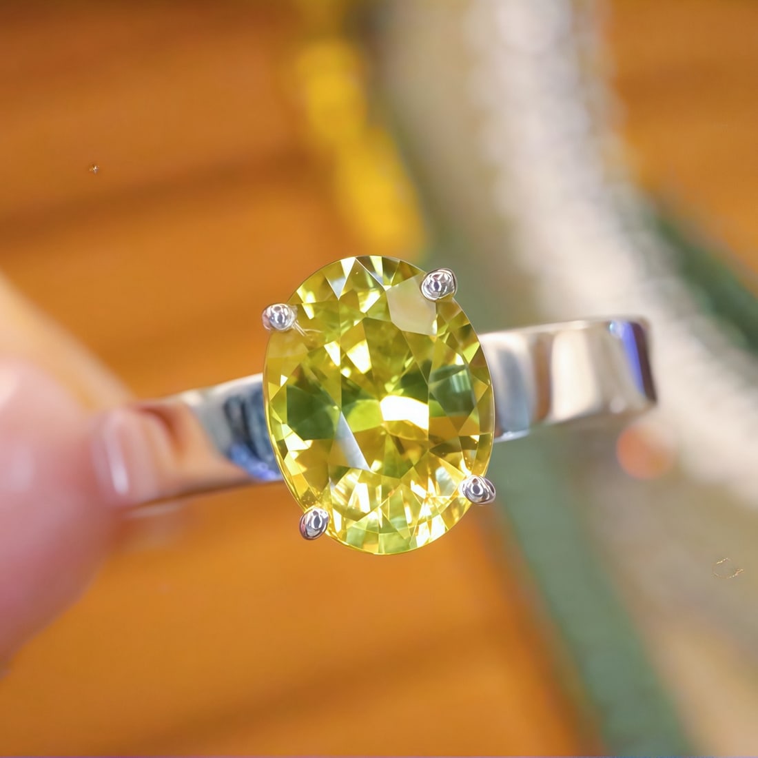 14k Gold 1.63 Ct Natural Chrysoberyl Ring: Ref:231108403 // gold content:14k gold // ring size:7. 25us // // main gemstone:chrysoberyl // shape:oval // carat weight:1. 63ct // color:yellow // treatment:natural // Condition: NewLow Estimate: