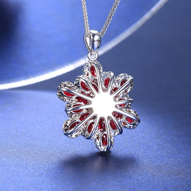 14k Gold 3.09 Ctw Natural Ruby & Diamond Pendant( Without Chain ) - 4