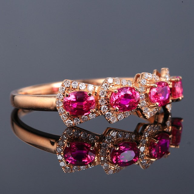 14k Gold 1.14 Ctw Natural Ruby & Diamond Ring - 3