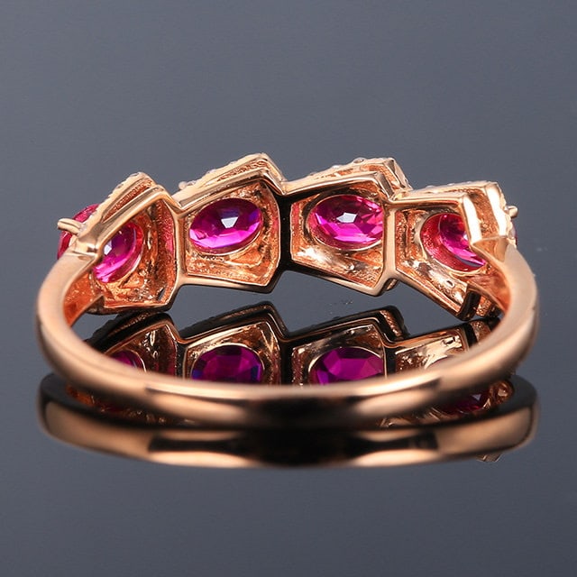 14k Gold 1.14 Ctw Natural Ruby & Diamond Ring - 4