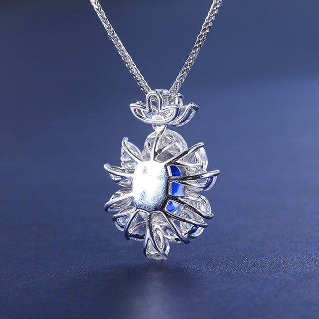 14k Gold 2.57 Ctw Natural Sapphire & Sapphire Pendant( Without Chain ) - 4