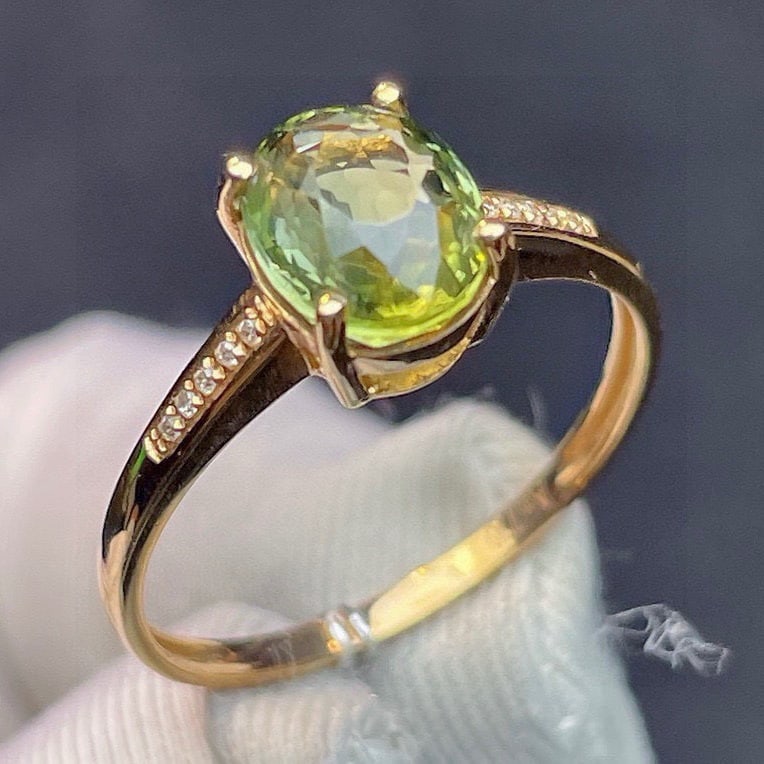 14k Gold 2.7 Ct Natural Tourmaline & Diamond Ring - 2