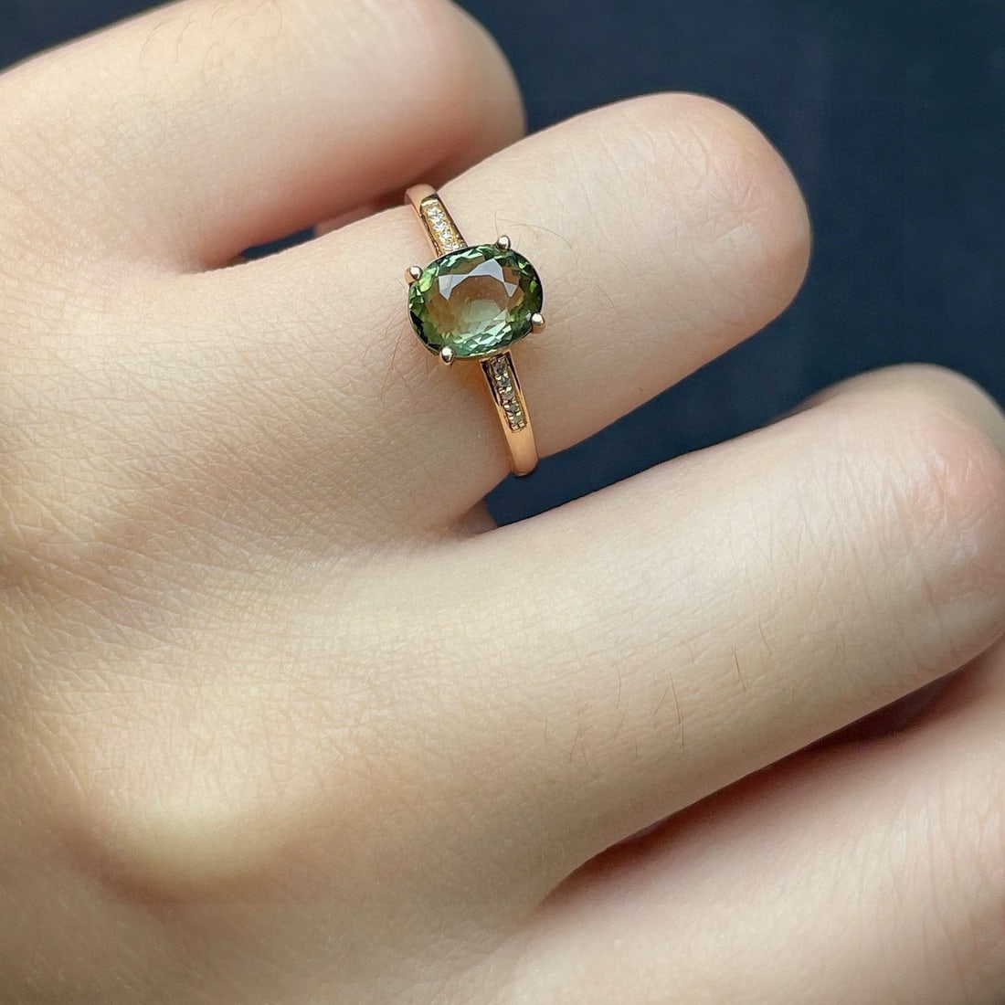 14k Gold 2.7 Ct Natural Tourmaline & Diamond Ring - 3