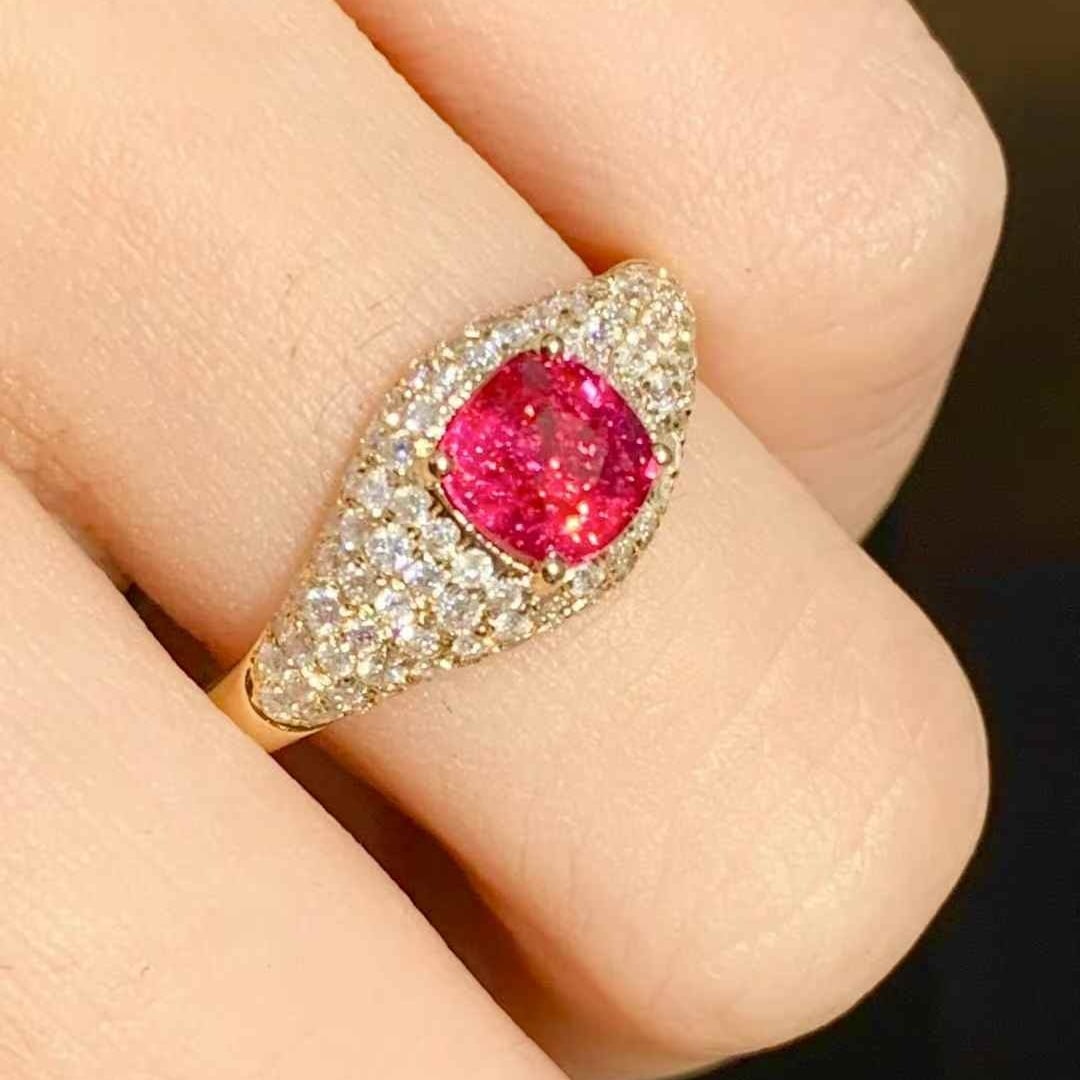 14k Gold 1.01 Ct Natural Ruby & Diamond Ring - 2
