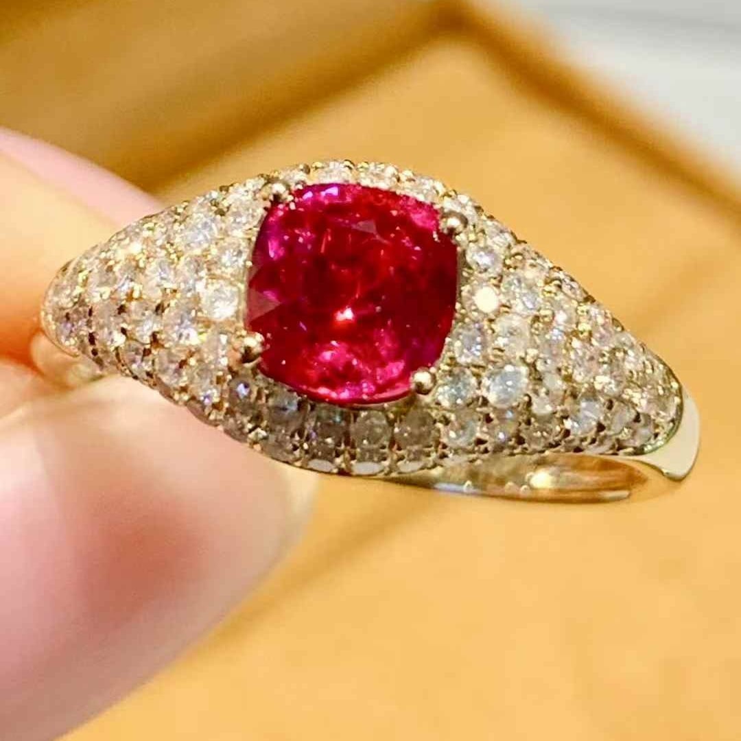 14k Gold 1.01 Ct Natural Ruby & Diamond Ring - 4