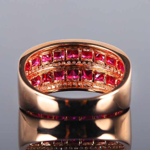 14k Gold 2.24 Ctw Natural Ruby & Diamond Ring - 4