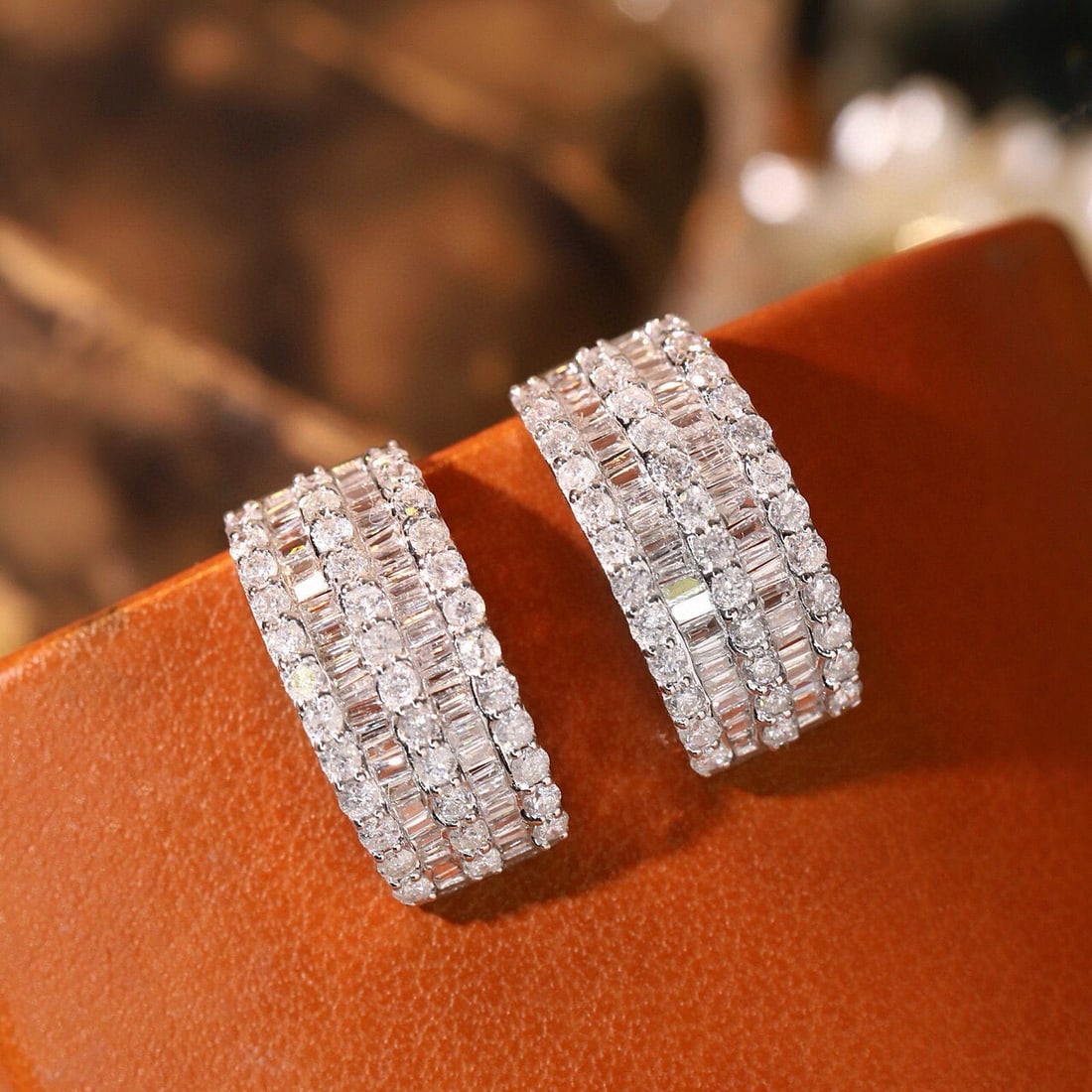 14k Gold 1.7 Ct Natural H Diamond Earrings - 2