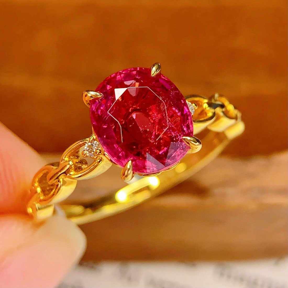 14k Gold 2.8 Ct Natural Tourmaline & Diamond Ring - 2