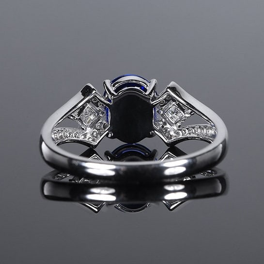 14k Gold 1.30 Ctw Natural Sapphire & Diamond Ring - 4