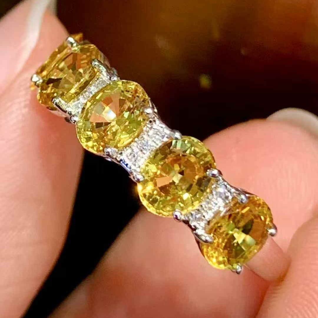 14k Gold 2.3 Ct Natural Sapphire & Diamond Ring - 5