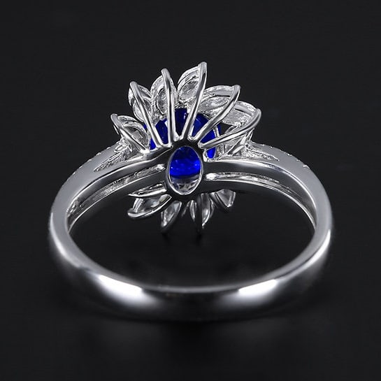 14k Gold 1.92 Ctw Natural Sapphire & Diamond Ring - 4