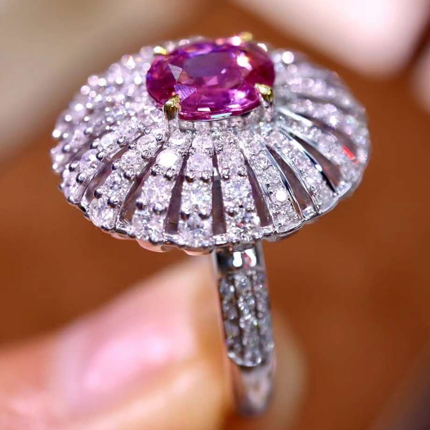 14k Gold 2.59 Ctw Natural Sapphire & Diamond Ring - 2